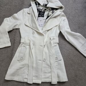 Women's White Pea Coat - NWT - Med